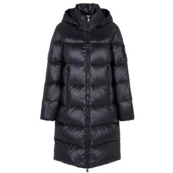 Abrigo de Plumón Acolchado para Mujer con Capucha y Cierre de Cremallera - Armani Exchange, Color Negro, Talla S
