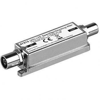 Filtro Anti-Disturbio LTE/4G para DVB-T, Conexión Coaxial Macho a Hembra, Amplificador de Señal de TV, Plata