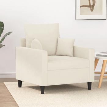 Sillón de terciopelo color crema 60 cm vidaXL