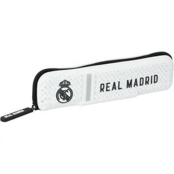 Portatodo Estrecho de Silicona Real Madrid 24/25 - Licencia Oficial, Diseño Compacto, Material Resistente, Cierre Seguro - Ideal para Escuela y Oficina