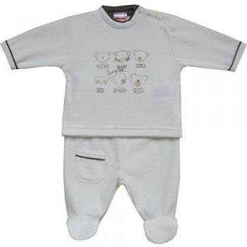 Schnizler Nickianzug Teddybären Surprise - Traje De Footing Unisex bebé, color blanco, talla 68