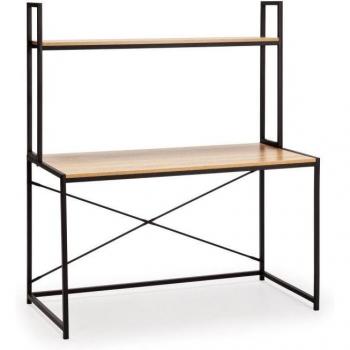 Escritorio Industrial Negro Carmen con Estante de 120cm