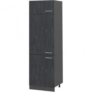 Armario empotrado para frigorífico R-Line, Hormigón negro, 60 cm