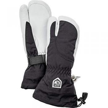 Hestra Women's Heli 3-Finger Glove, Black/Off White, 7