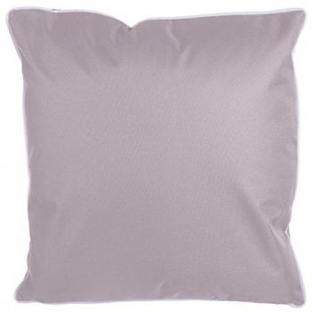 Cojín de jardín liso gris 45 x 45 x 12 cm - Exterior - Resistente al agua - Funda con cremallera extraíble y lavable - Incluye relleno