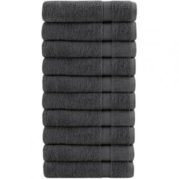 Toallas de baño SOLUND 10 piezas antracita 100x150cm 600gsm