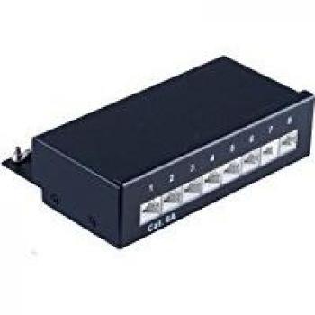 Panel de parche SHIVERPEAKS SHVP 75067, 8 puertos, Cat.6a, 500 MHz, negro