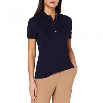 Lacoste Slim Fit Women's Short Sleeve Polo Shirt - Navy Blue 34