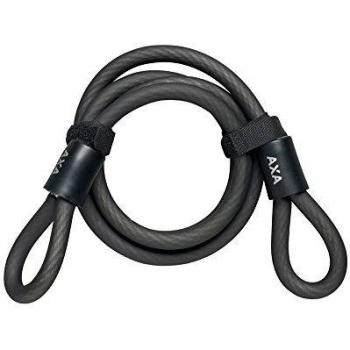 AXA Schlaufenkabel-2231070000 Cable de trabilla, Unisex Adulto, Negro, 120x4x4cm