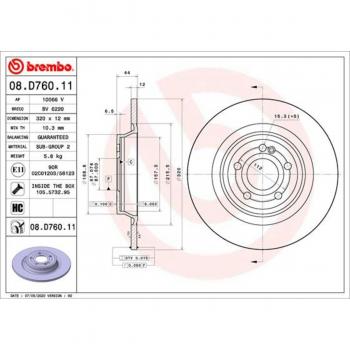 Disco de freno BREMBO 08D76011, completo, altamente carbonizado, 1 pieza