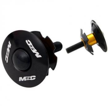 MSC Bikes ARBLACK - Tapón de dirección de ciclismo, color negro anodizado