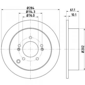 Disco de freno Hella 8DD 355 111-421 para Hyundai ix35, Tucson, Santa Fe I y Kia Sportage III