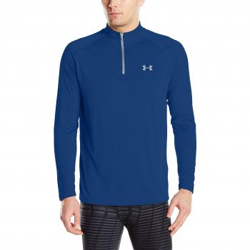 Under Armour UA Tech 1/4 ZIP Camiseta de Manga Larga, Men, Negro