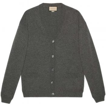 Gucci Women's Cashmere Cardigan in Grey | Size Medium | 773559XKDUV1165