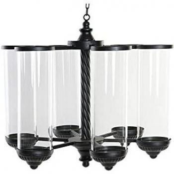 Portavelas de metal y cristal con diseño elegante y moderno