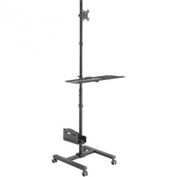 Soporte de Suelo con Ruedas Equip 650171 para Pantalla de 17-32, Capacidad Máxima de 8Kg, Compatible con VESA 100x100, Color Negro