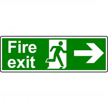 Autocollant Fire Exit Sign – Man avec flèche droite