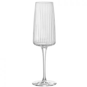 Juego de 6 copas de prosecco ópticas de vidrio transparente 26 cl, aptas para lavavajillas