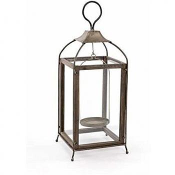 Farol Bronce Metal y Cristal Nórdico 27 x 66