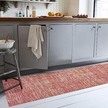Alfombra de cocina flexible recortable antideslizante monocolor burdeos 52x200 cm