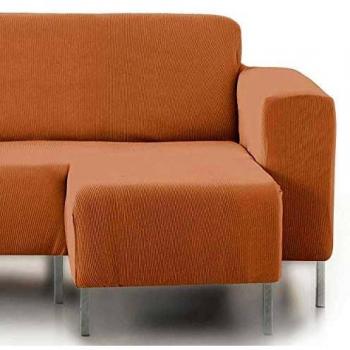 Eiffel Textile Protector Rústica Funda Elástica Brazo, Naranja, Chaise Longue Largo Derecha
