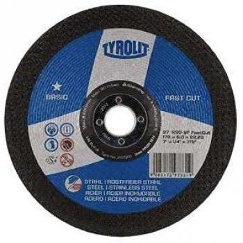 Tyrolit 34468719 Disco de Desbaste Acero Inoxidable 27 Forma, 178x6.0x22.23 mm, Caja de 10