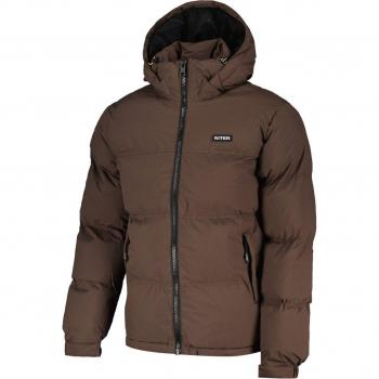 Brown XL High Neck Down Puffer Jacket