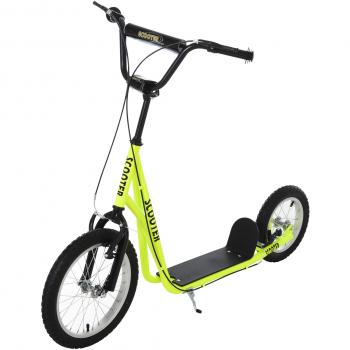 Patinete Scooter para Niños Mayores de 5 Años con Neumáticos Inflables y Doble Freno - Amarillo