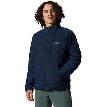 Chaqueta de plumas Stretch Mountain Hardwear 1942921, color azul gris, talla XL, para hombres, con tecnología StretchDown