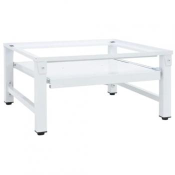 Washing Machine Pedestal with Pull-out Shelf - White