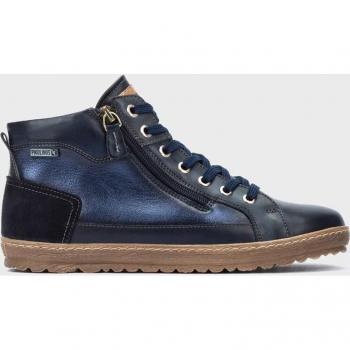 Zapatillas de piel para mujer Pikolinos Lagos 901 con cordones y cremallera lateral, modelo casual plano