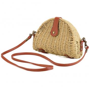 Bolso de Paja Crossbody,JOSEKO Bolso de Paja para Mujer Bolsa de Hombro para Playa Viajar y Uso Diario