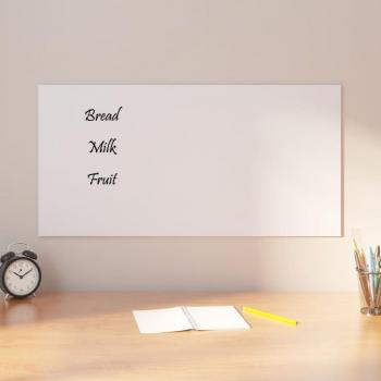 Pizarra magnética de pared blanca 80x40 cm de vidrio templado