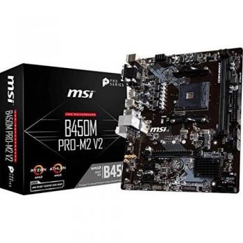Placa Base MSI B450M PRO-M2 V2 AM4 MATX DDR4 SATA3 M.2 USB 3.1 PCIe 3.0