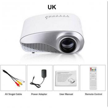 Mini proyector LED RD802, manual de enfoque ajustable, portátil, bajo consumo y larga vida útil