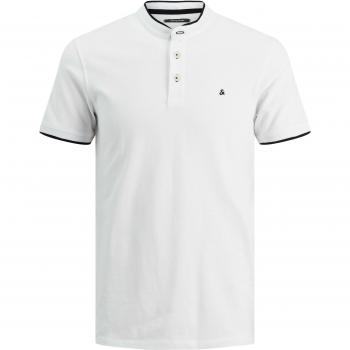 Jack & Jones Paulos Mao Short Sleeve Polo Shirt White Regular Fit 2XL