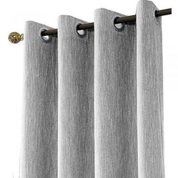 Melodieux 1 Pieza Cortinas Opacas para Salón y Dormitorio Infantiles Cortinas Termicas Aislantes para Puertas Exteriores, Gris/140x245cm