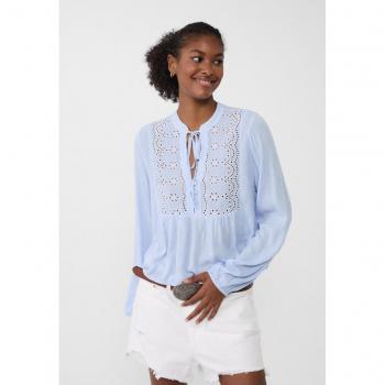 Sky Blue Embroidered Flowing Blouse - Size L