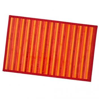 Alfombra de Bambú Antideslizante Degradé Roja 50x225 cm para Cocina, Baño y Dormitorio