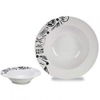 Bigbuy Home S3604367 Plato Porcelana, Diámetro 30 cm