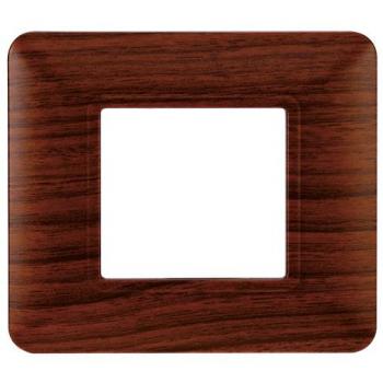 Placa de Plástico 2 Módulos Color Brezo Serie Solar Compatible con BTicino Matix