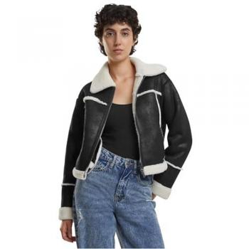 Urban Classics Women's Shearling Leather Jacket
