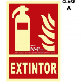 Cartel de extinción extintor clase A (PVC 1mm) 21x30cm Normaluz