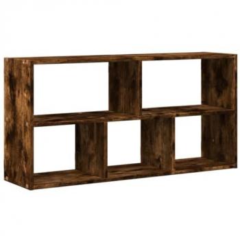 Estante de pared madera ingeniería roble ahumado 100x25x50 cm