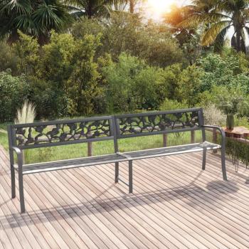 vidaXL 246 cm Dual Garden Bench Gray Steel