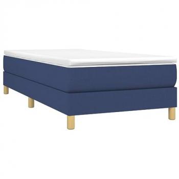 Cama box spring con colchón tela azul 90x190 cm vidaXL - Azul