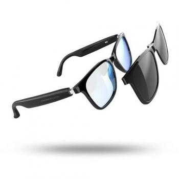 Gafas Bluetooth Energy Sistem RayFlex Music - Lentes Anti Luz Azul + Lentes Polarizadas UV400 - Reproducción Musical - Micrófono y Asistente de Voz - IPX5 - Control Táctil - Color Negro