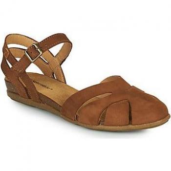 Sandalias de Piel para Mujer El Naturalista Stella Marrón con Hebilla, Planas y Casual - Outlet 2024