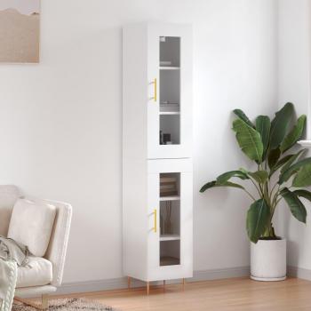 Aparador alto de madera contrachapada blanco 34,5x34x180 cm vidaXL