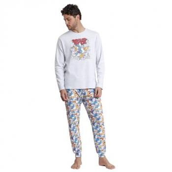 Pijama de hombre largo de punto en color gris con diseño de Big Donald